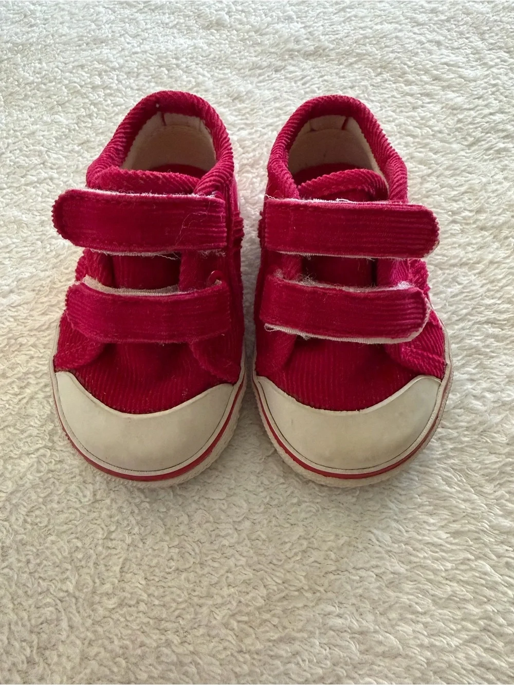 Koala Kids Red Corduroy Velcro Sneakers Size 2 Baby